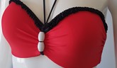 Red & Black Push Up Two Piece Swimsuit, Bikini